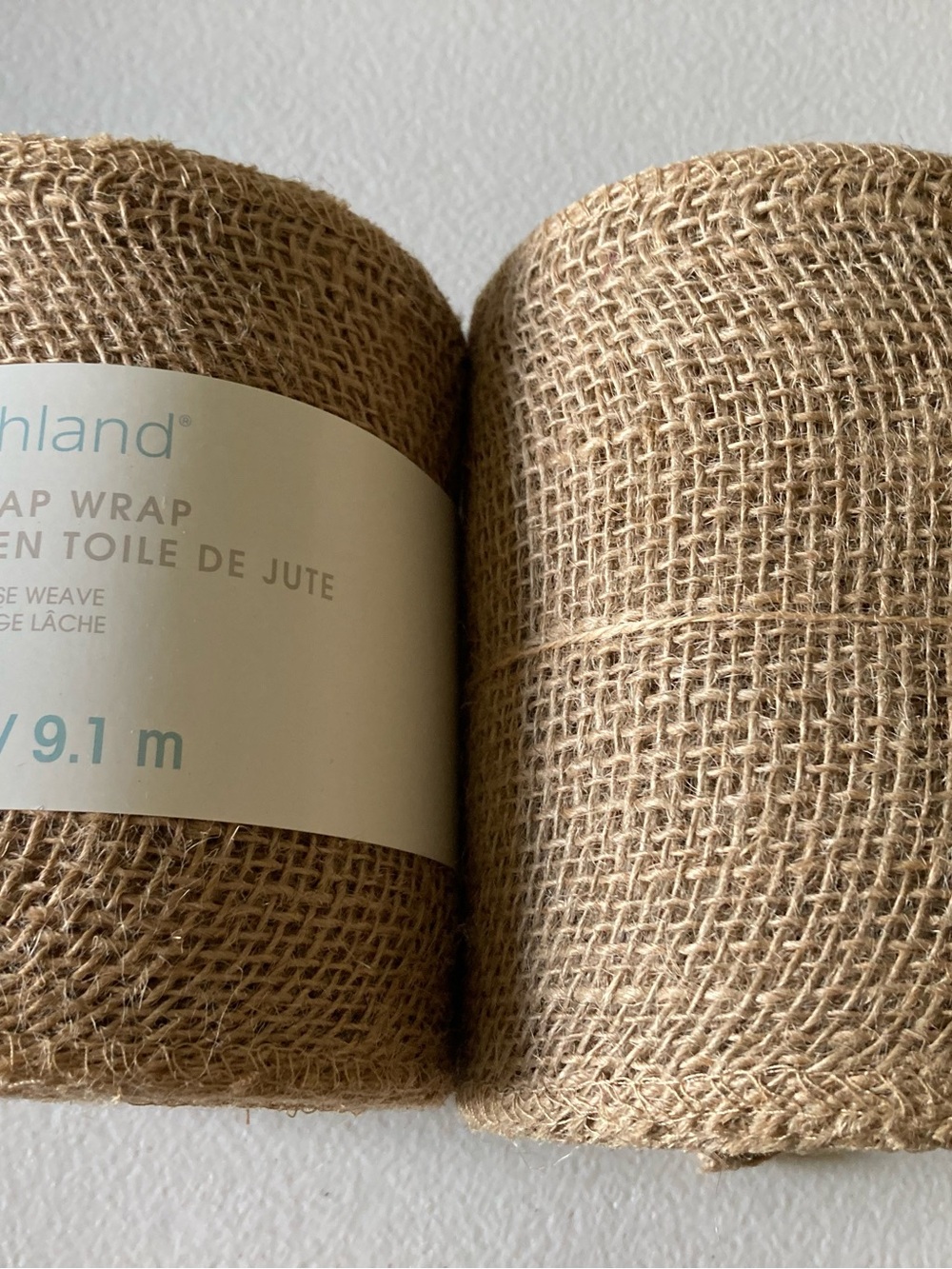 Ashland Burlap Wrap Burlap Ribbon Spool Brown Loose Weave 30 ft Lot of 2  Rolls